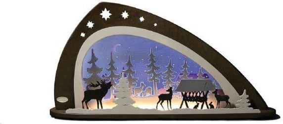 Weigla® Holzkunst Moderner LED- Schwibbogen "Waldtiere" wunderschön 3 D Effect aus dem Erzgebirge