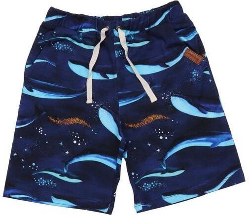 Walkiddy Bio-Baumwolle Shorts Whaley's Song - Eco-Friendly Dunkel Blau – GOTS zertifiziert