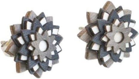 BeWooden Ohrstecker mit Holzdetails | "Nox Star Flower" Ohrringe