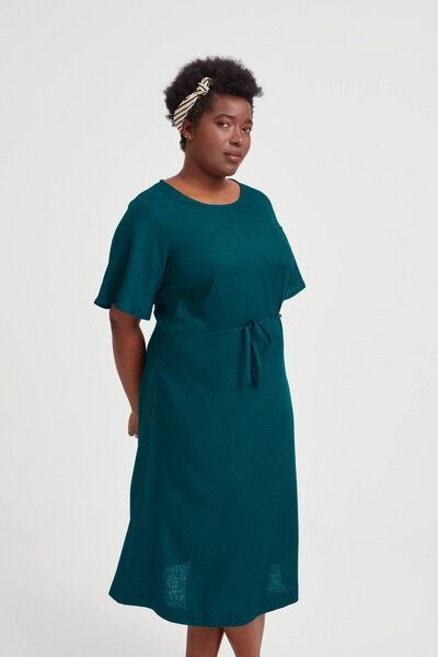 AYANI Nika | Lockeres Kleid mit Schmetterlingsärmeln und Gürtel