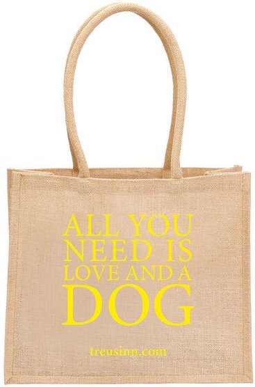 Treusinn Eco Shopper "All you need is love...and a dog" / 100% Jutegewebe / umweltfreundlich