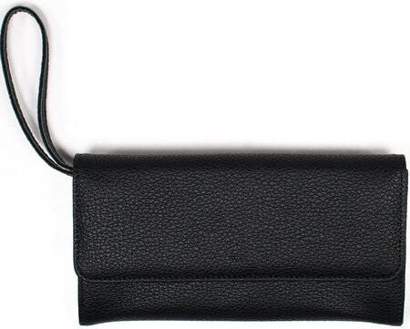 Will's Vegan Shop Continental Wallet Pebble Grain Schwarz Vegan Leder Damen