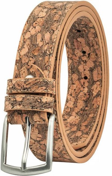 Simaru Herren Gürtel aus Kork mit edler Schnalle, Veganer Gürtel Buenos Aires