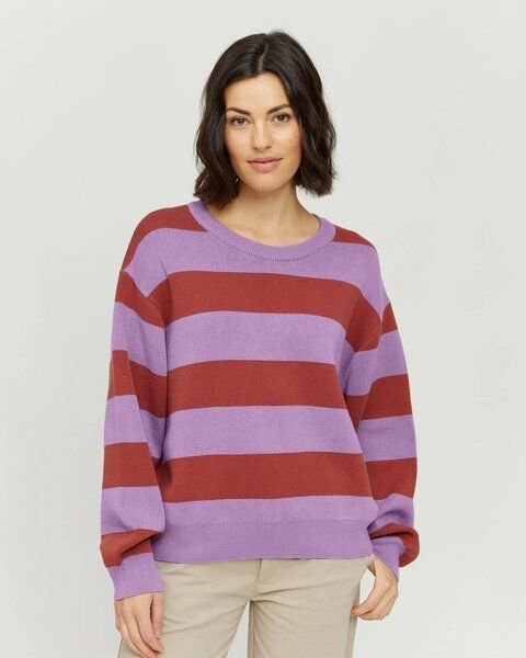 Mazine Pullover Inika - Mahogany/Lilac aus Biobaumwolle