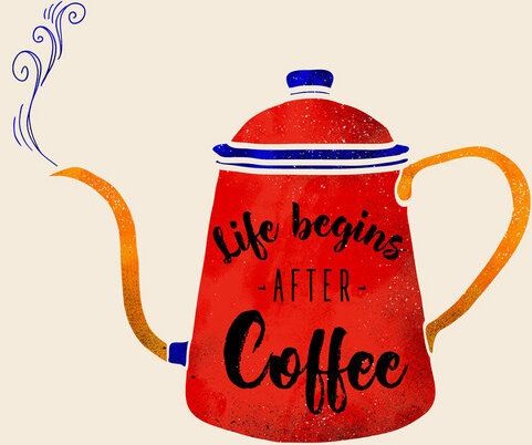 Photocircle Poster / Leinwandbild - Life begins after coffee