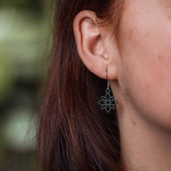 feinformart Ohrringe / Ohrhänger aus Holz - Flower mini