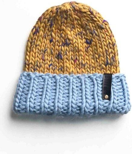 PANAPUFA Handgestrickte Chunky Beanie – Seide Merinowolle - Mehrfarbig