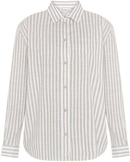 KnowledgeCotton Apparel Lockere gestreifte Bluse aus Bio-Baumwolle