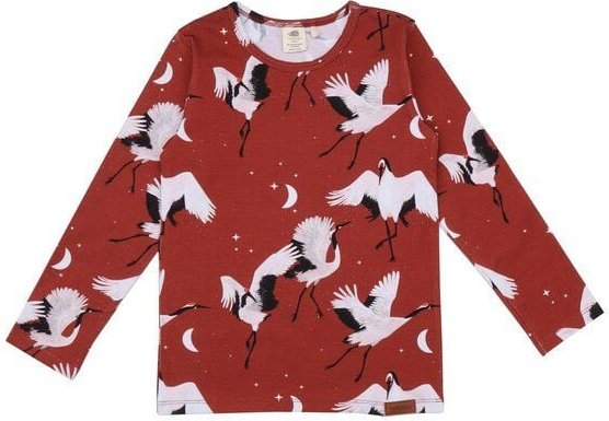 Baby & Kinder Langarmshirt GOTS zertifiziert – Rostrot mit Tiermotiven, weich & bequem | von Walkiddy