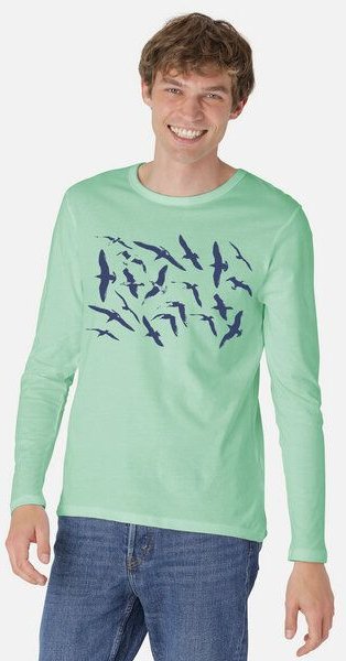 Peaces.bio - handbedruckte Biomode Bio-Herren-Langarmshirt Möwen