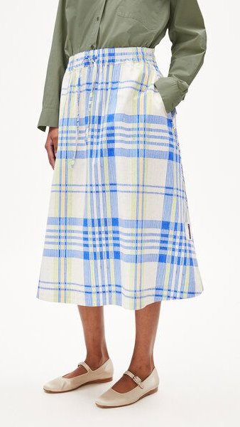 ARMEDANGELS ELODIAA COLLEGE CHECK - Damen Webrock Loose Fit aus Bio-Baumwolle