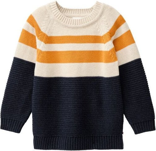 People Wear Organic Strick Pullover, blau mélange, Bio-Baumwolle