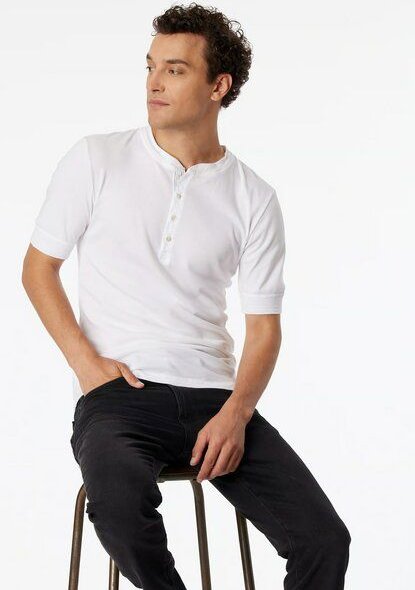 Schiesser Shirt kurzarm weiß | Doppelripp | Revival Karl-Heinz