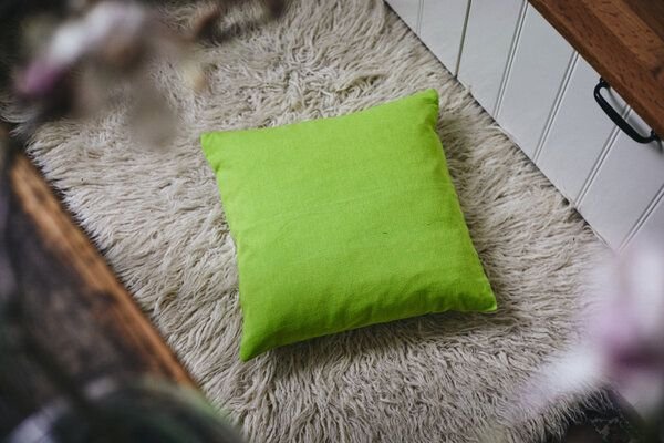 HängemattenGlück Sofakissen / Kopfkissen aus reiner Bio Baumwolle (Bezug und Füllung) 40x40cm Grüntöne