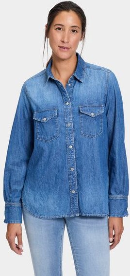 FUTURE:PEOPLE. 20:01 DENIM BLUSE aus leichtem Bio-Baumwoll- Denim für den legeren Look (32001 0 1002)