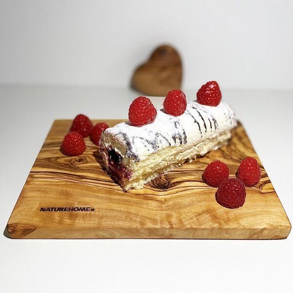 NATUREHOME Kuchen-Teller Frühstücksbrett Olivenholz 25x15 cm und Sets