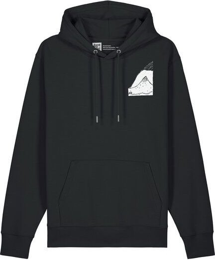 ilovemixtapes Unisex Hoodie „Bergpanorama“ – Bio-Baumwolle, Fair Wear, Schwarz & Heritage Brown