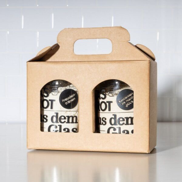 brotstoff Geschenkset - Box mit zwei Brotbackmischungen im Glas