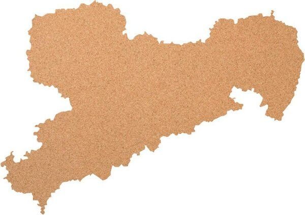 Kork-Deko Sachsen als Pinnwand aus Kork XXL ca. 80x50 cm | Umriss Sachsen