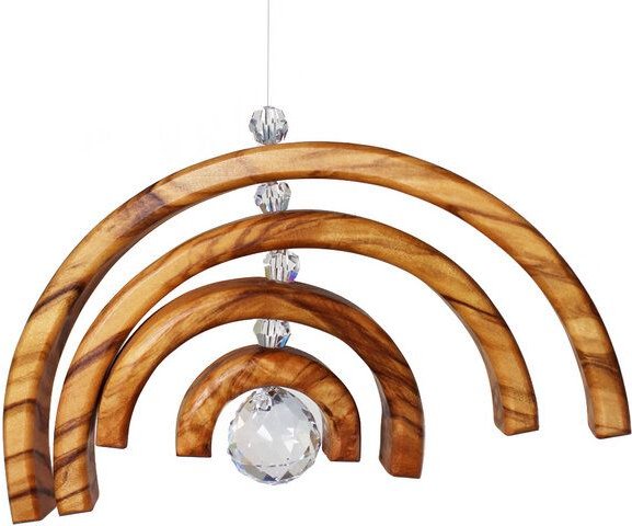 Mitienda Shop Regenbogen mit Bleikristallen |Fensterschmuck aus Holz