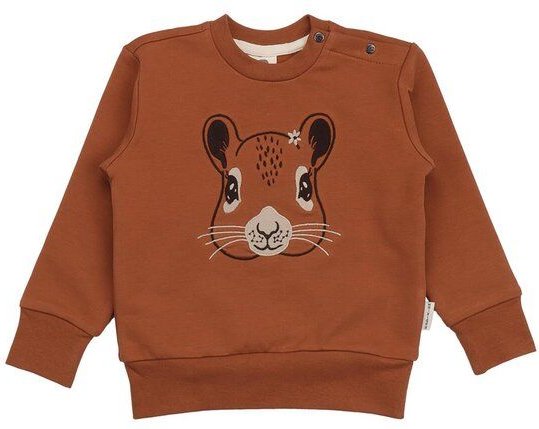 Kinder Sweatshirt GOTS-zertifiziert aus Bio-Baumwolle braun mit Eichhörnchen-Motiv „Tiny Squirrels“ – Walkiddy