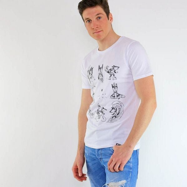 GARY MASH Shirt Sommerfuchs aus Biobaumwolle Weiß