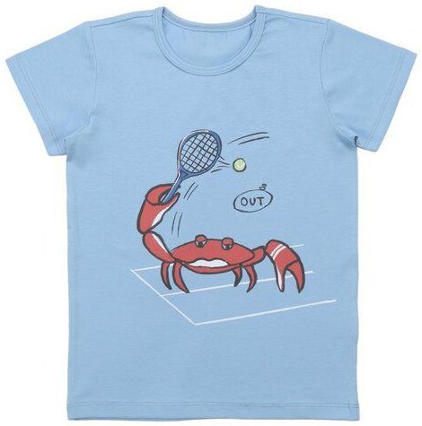 Cotokids Kinder T-Shirt – Hellblau, Printmotiv vorne, weich & bequem, Sommer-Shirt | Walkiddy