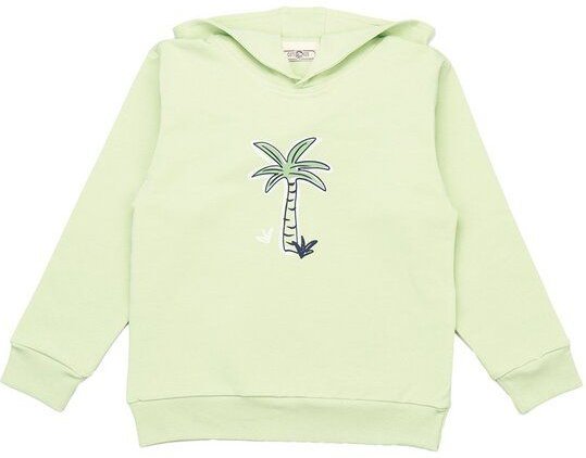 Cotokids Kinder Hoodie GOTS zertifiziert, hellgrün, Palmen-Print „Palm 15“, Bio-Baumwolle, weich – Walkiddy