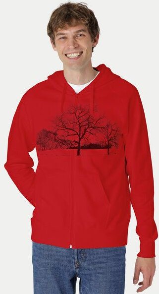 Peaces.bio - handbedruckte Biomode Zip-Hoodie Landscape Herren