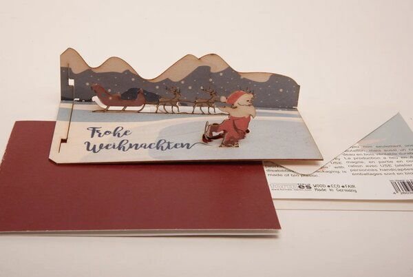 Formes 3D - Holzgrußkarte Frohe Weihnachten