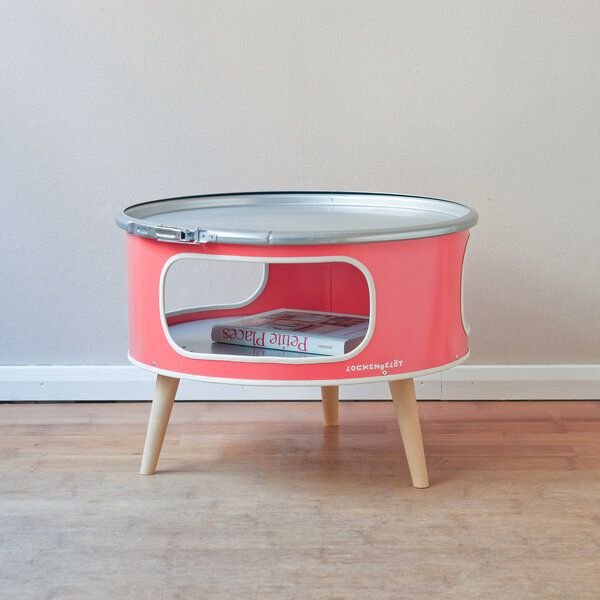 Lockengelöt Betty - Couchtisch aus einem Hamburger Ölfass