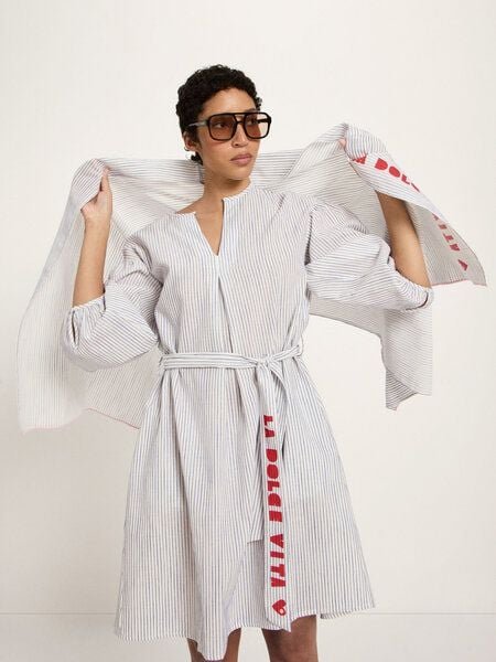 LANIUS Kleid (GOTS) aus Bio-Baumwolle, ECOVERO und Leinen