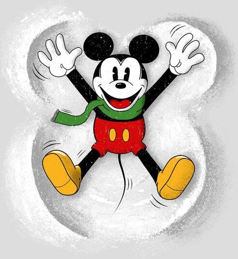 Photocircle Poster / Leinwandbild - Micky Maus im Schnee