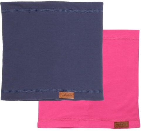 Kinder Schal GOTS-zertifiziert aus Bio-Baumwolle, navy & pink, doppellagig – Walkiddy, weich, hautfreundlich, nachhaltig...