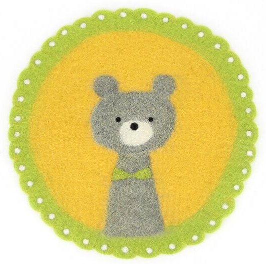 GLOBO Fair Trade Sitzkissen /Tischset BÄR aus Wollfilz