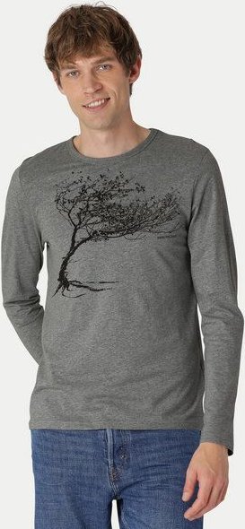 Peaces.bio - handbedruckte Biomode Bio-Herren-Langarmshirt "Windy Tree"