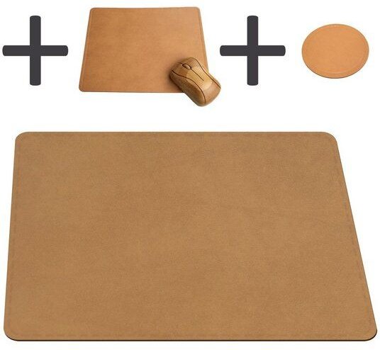 IMTC Schreibtischunterlage Set inkl. Mousepad + Untersetzer aus recyceltem Leder