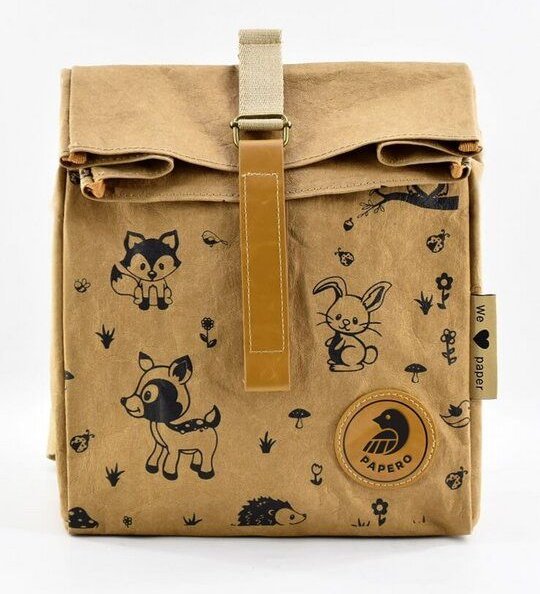 PAPERO Rucksack aus Kraft Papier COUGAR KIDS 8 L leicht, reißfest und wasserfest nachhaltig für Kinder