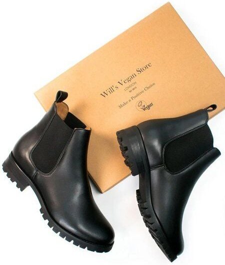 Will's Vegan Shop Weit geschnittene Luxe Deep Tread Chelsea-Stiefel