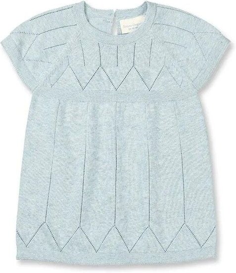 sense-organics Sommerliches Baby Strickkleid Orla in graublau von Sense Organics GOTS