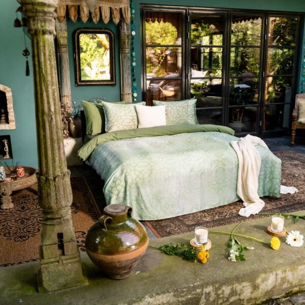 Kayori Zuru - Bettwäsche-Ägypt Baumwolle Satin Grün