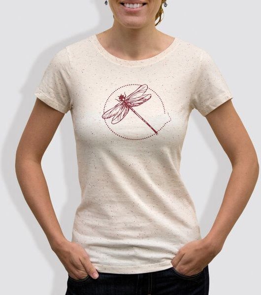 little kiwi Damen T-Shirt, "Libelle", Mandarine