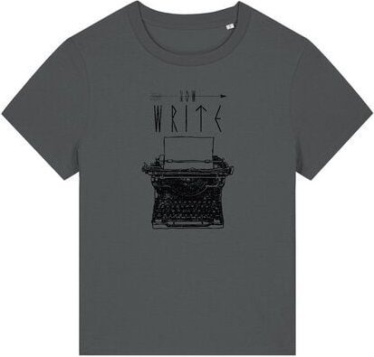 ilovemixtapes Damen T-Shirt Bio-Baumwolle fair Schreibmaschine "Now write"