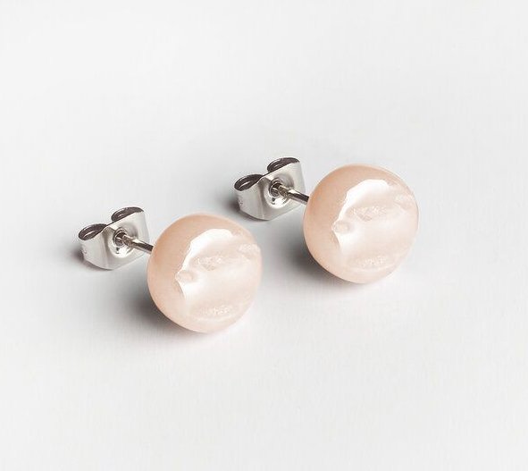 ALEXASCHA Kleine Glas Ohrstecker Rund | PUREFORM