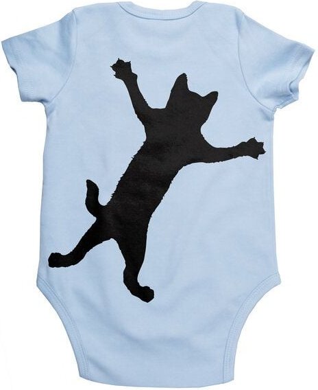 HANDGEDRUCKT "Klammerkatze" Baby Body