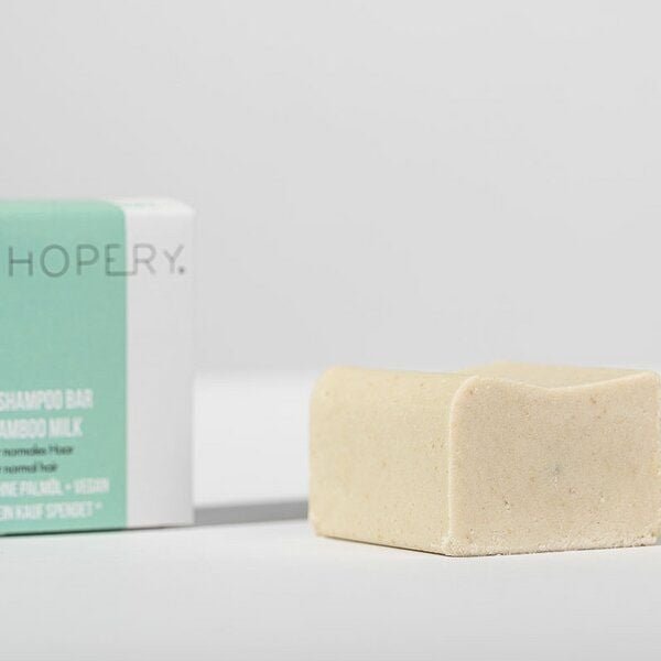 HOPERY Vegane Naturkosmetik Pflegeshampoo für normales Haar - Bamboo Milk Shampoo Bar