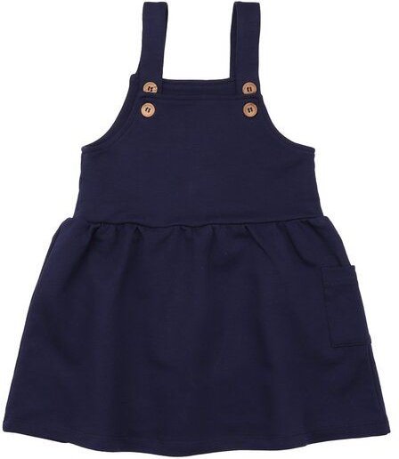 Kinder Latzkleid GOTS zertifiziert, Bio-Baumwolle, navy, weich & elastisch, bequem, Alltag – Walkiddy