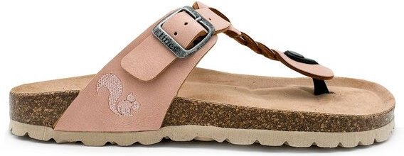 Vegane thies ® Eco Thong Braid Sandale aus rec. PET mit Kork-Tieffussbett
