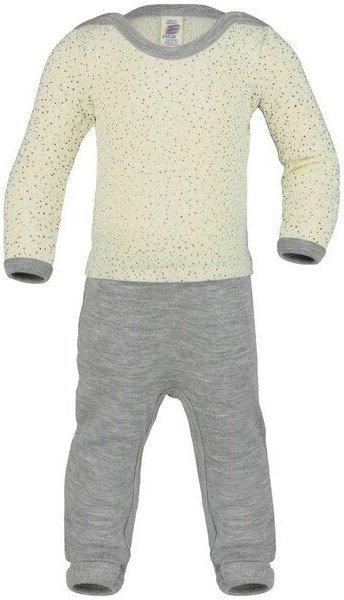 Thumbnail - Engel natur Schlafstrampler aus Merinowolle und Seide mit Fuß-Umschlag