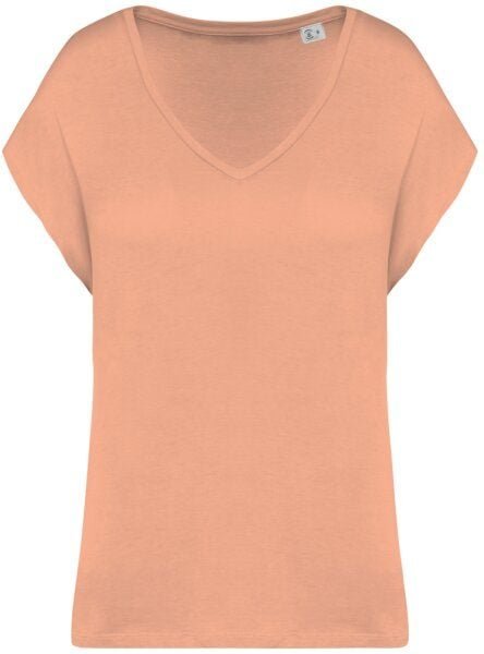Greenspired Umweltfreundliches Loose Damen-T-Shirt mit V-Ausschnitt 130g/m S- L